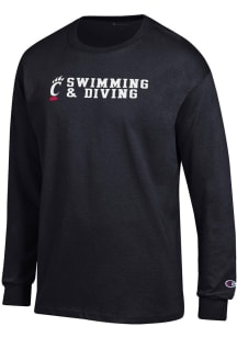 Champion Cincinnati Bearcats Black Swimming and Diving Long Sleeve T Shirt