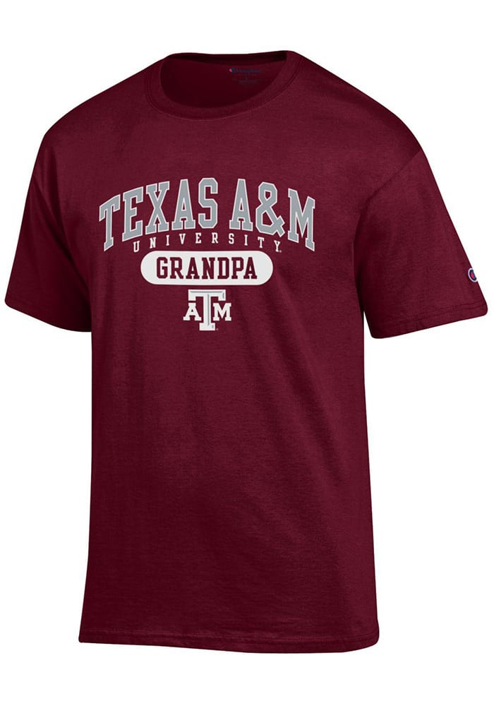 Champion Texas A&M Aggies Maroon Grandpa Short Sleeve T Shirt
