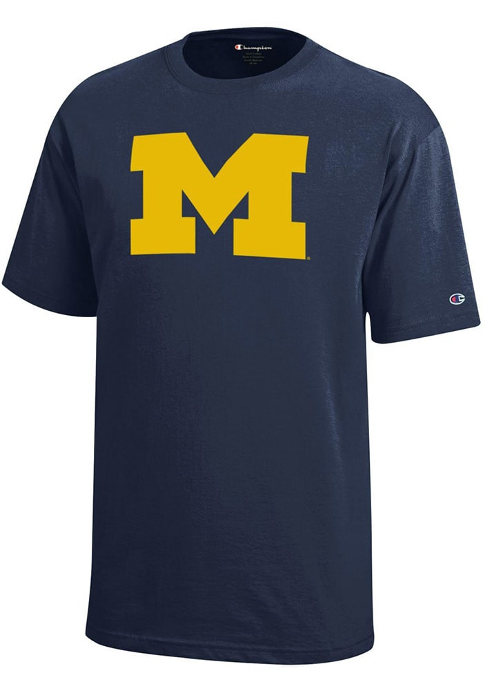 Champion Michigan Wolverines Youth Navy Blue Big Logo Short Sleeve T-Shirt