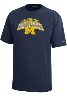 Champion Michigan Wolverines Youth Navy Blue Circle Mascot Short Sleeve T-Shirt
