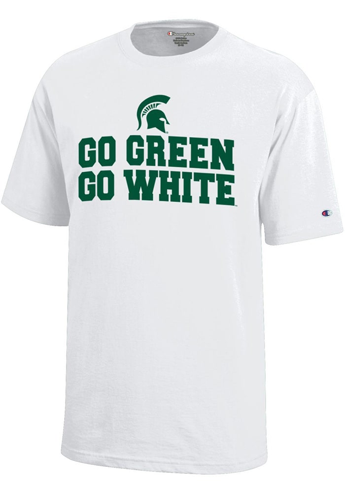 Champion Michigan State Spartans Youth White Go Green Go White Short Sleeve T-Shirt