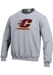 Champion Central Michigan Chippewas Mens Grey Big Logo Long Sleeve Crew Sweatshirt