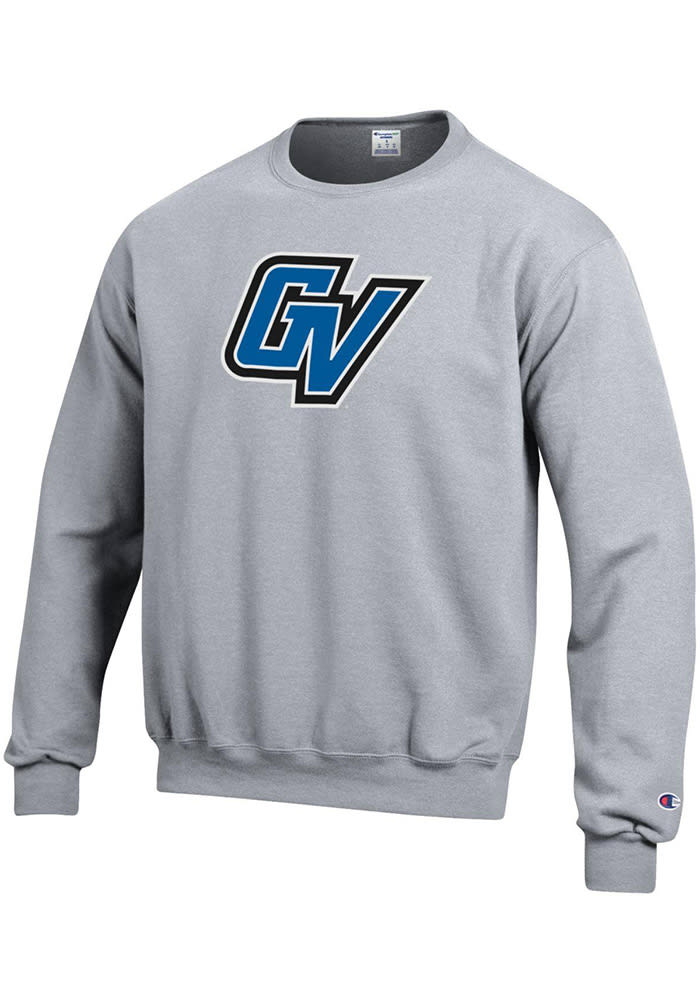 Champion Grand Valley State Lakers Mens Grey Big Logo Long Sleeve Crew Sweatshirt