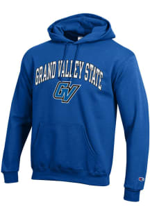 Champion Grand Valley State Lakers Mens Blue Arch Mascot Long Sleeve Hoodie