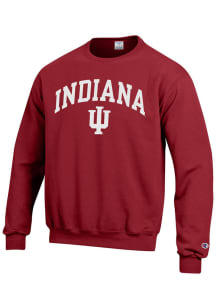 Mens Indiana Hoosiers Crimson Champion Arch Mascot Crew Sweatshirt