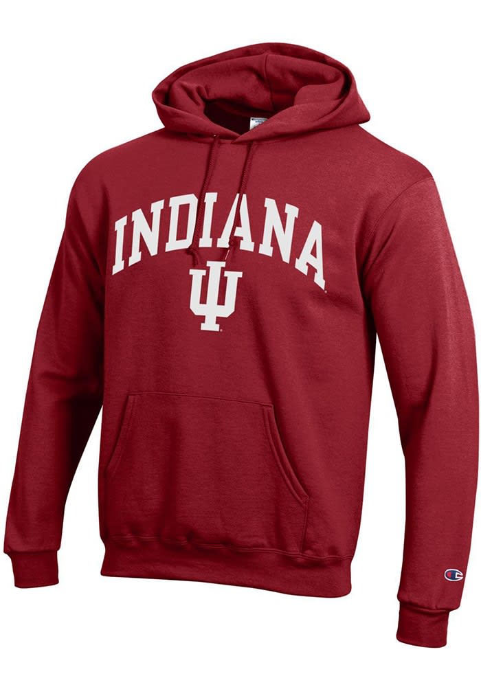 Champion Indiana Hoosiers Mens Arch Mascot Hoodie - CRIMSON