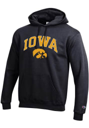 Champion Iowa Hawkeyes Mens Black Arch Mascot Long Sleeve Hoodie