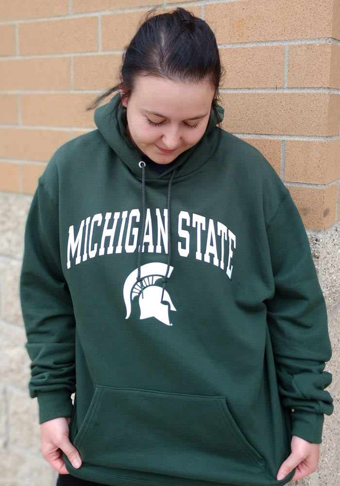 Champion Michigan State Spartans Mens Arch Mascot Hoodie - GREEN