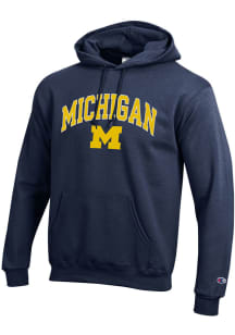 Mens Michigan Wolverines Navy Blue Champion Arch Mascot Hooded Sweatshirt