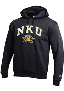 Champion Northern Kentucky Norse Mens Black Arch Mascot Long Sleeve Hoodie