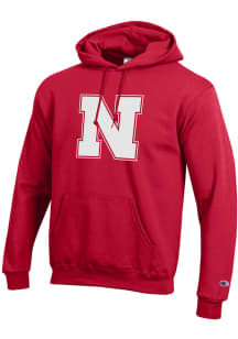 Champion Nebraska Cornhuskers Mens Red Big Logo Long Sleeve Hoodie