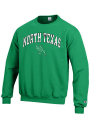 Champion North Texas Mean Green Mens Green Arch Mascot Long Sleeve Crew Sweatshirt