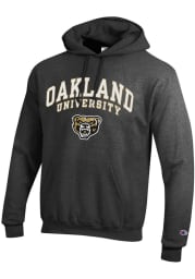 Champion Oakland University Golden Grizzlies Mens Grey Arch Mascot Long Sleeve Hoodie