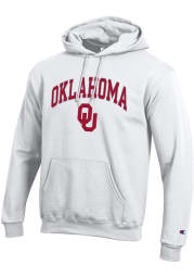 Champion Oklahoma Sooners Mens White Arch Mascot Long Sleeve Hoodie