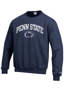 Mens Penn State Nittany Lions Navy Blue Champion Arch Mascot Crew Sweatshirt