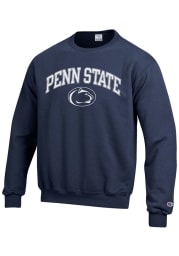 Champion Penn State Nittany Lions Mens Navy Blue Arch Mascot Long Sleeve Crew Sweatshirt