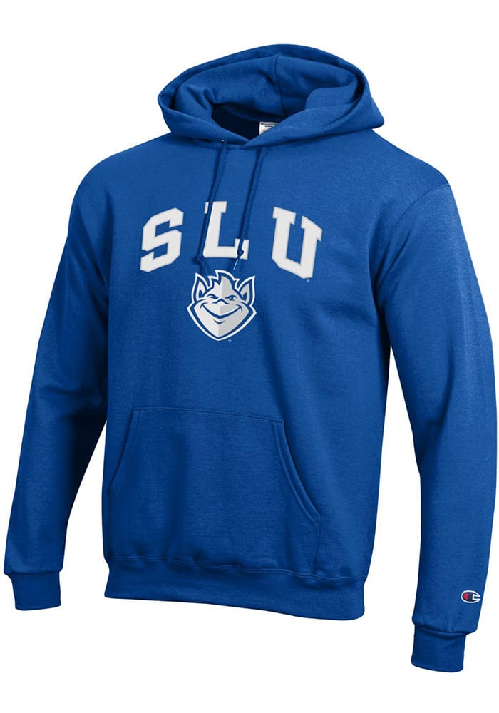 Champion Saint Louis Billikens Mens Blue Arch Mascot Long Sleeve Hoodie