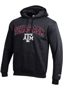 Champion Texas A&amp;M Aggies Mens Black Arch Mascot Long Sleeve Hoodie