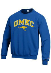 Champion UMKC Roos Mens Blue Arch Mascot Long Sleeve Crew Sweatshirt
