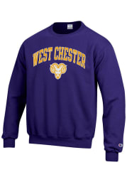 Champion West Chester Golden Rams Mens Purple Arch Mascot Long Sleeve Crew Sweatshirt
