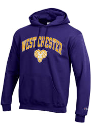 Champion West Chester Golden Rams Mens Purple Arch Mascot Long Sleeve Hoodie