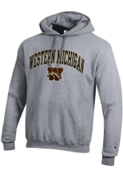 Champion Western Michigan Broncos Mens Grey Arch Mascot Long Sleeve Hoodie