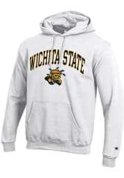 Champion Wichita State Shockers Mens White Arch Mascot Long Sleeve Hoodie