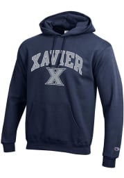 Champion Xavier Musketeers Mens Navy Blue Arch Mascot Long Sleeve Hoodie