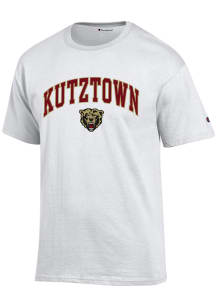 Champion Kutztown University White Arch Mascot Short Sleeve T Shirt