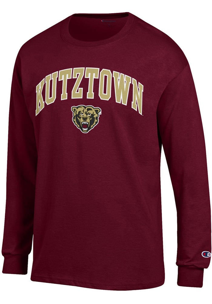 Champion Kutztown University Maroon Arch Mascot Long Sleeve T Shirt