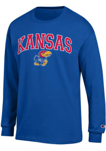 Champion Kansas Jayhawks Blue Midsize Logo Long Sleeve T Shirt