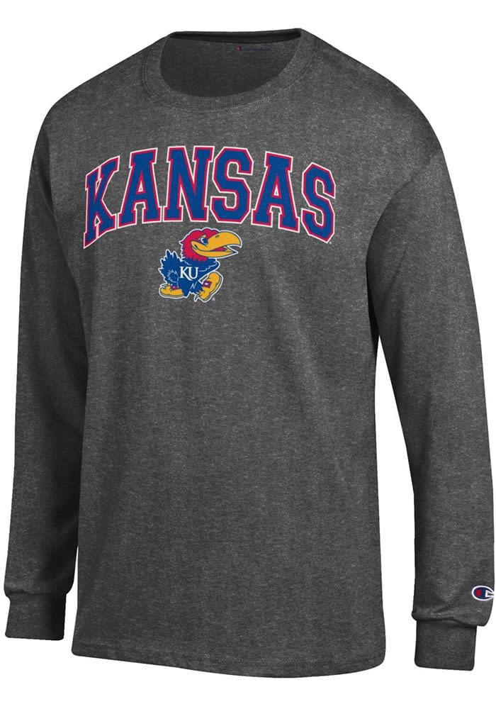 Champion Kansas Jayhawks White Rally Loud Long Sleeve T Shirt