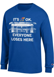 Champion Kansas Jayhawks Blue Home Base Long Sleeve T Shirt