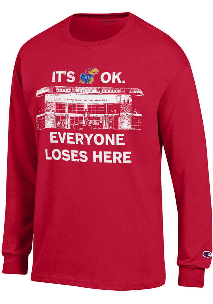 Champion Kansas Jayhawks Red Home Base Long Sleeve T Shirt