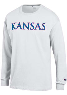 Champion Kansas Jayhawks White Rally Loud Long Sleeve T Shirt