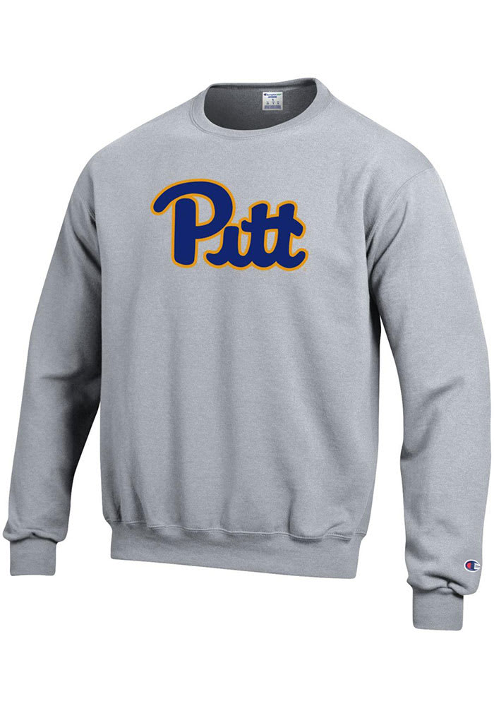 Champion Pitt Panthers Mens Grey Logo Long Sleeve Crew Sweatshirt