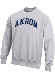 Champion Akron Zips Mens Grey Reverse Weave Long Sleeve Crew Sweatshirt
