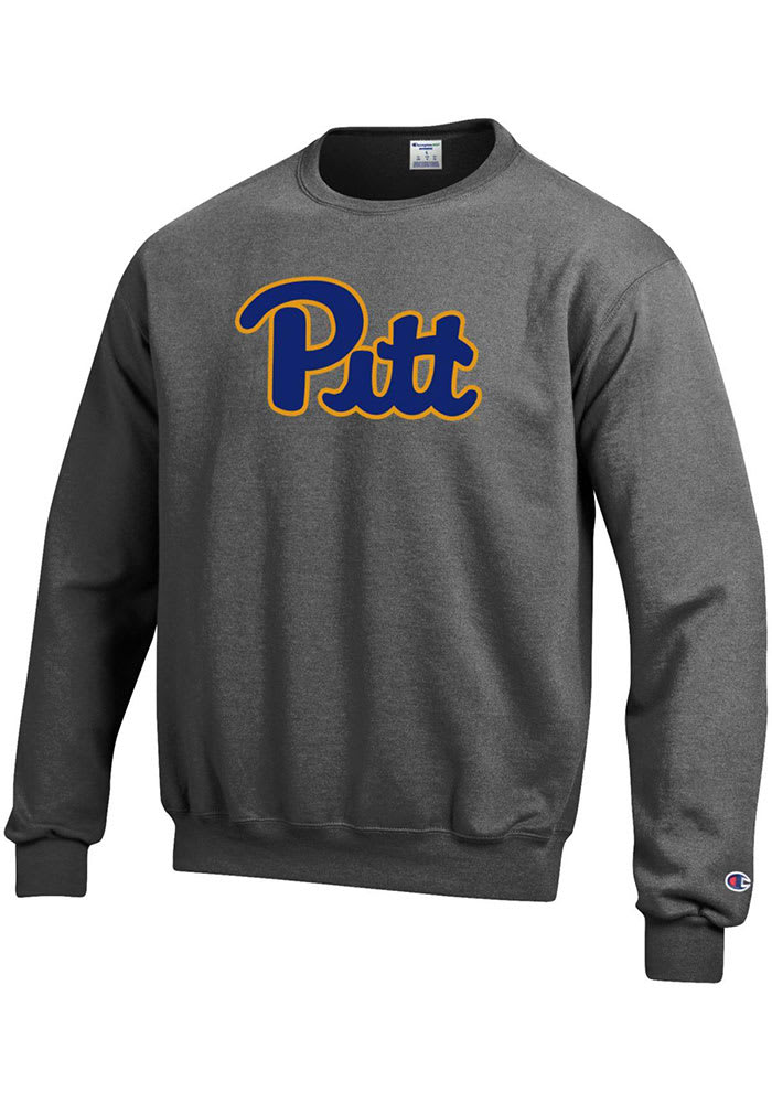 Champion Pitt Panthers Mens Grey Logo Long Sleeve Crew Sweatshirt