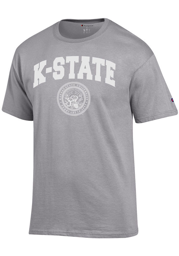 Champion K-State Wildcats Grey Official Seal Short Sleeve T Shirt