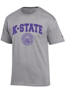 Champion K-State Wildcats Grey Official Seal Short Sleeve T Shirt