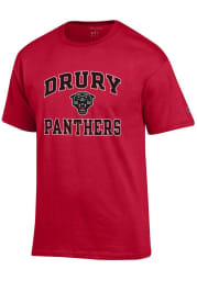 Champion Drury Panthers Red #1 Design Short Sleeve T Shirt