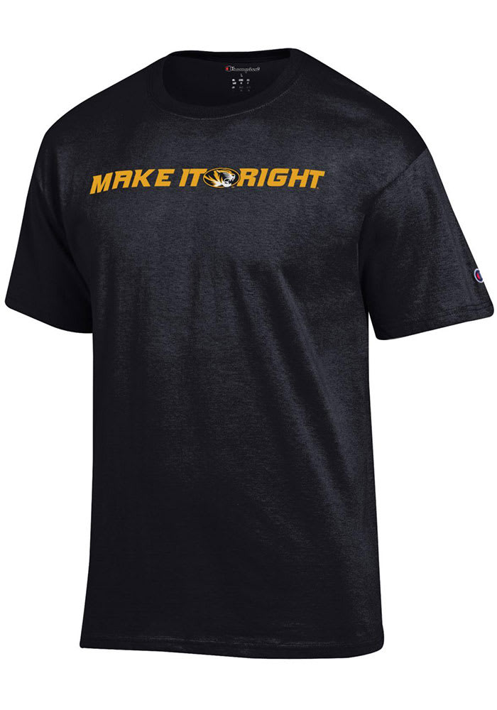 Champion Missouri Tigers Black Make It Right Short Sleeve T Shirt