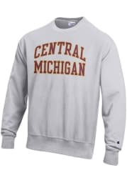 Champion Central Michigan Chippewas Mens Grey Reverse Weave Long Sleeve Crew Sweatshirt