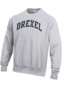 Champion Drexel Dragons Mens Grey Reverse Weave Long Sleeve Crew Sweatshirt