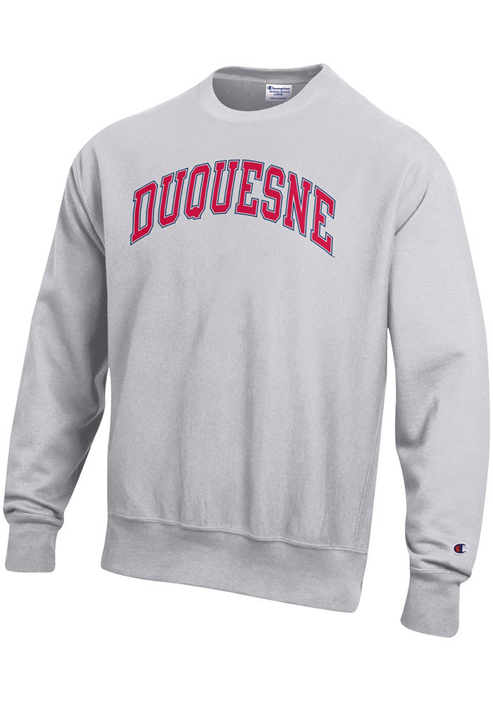 Champion Duquesne Dukes Reverse Weave Crew Sweatshirt - Grey