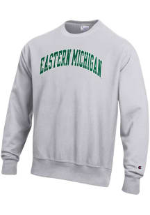Champion Eastern Michigan Eagles Mens Grey Reverse Weave Long Sleeve Crew Sweatshirt
