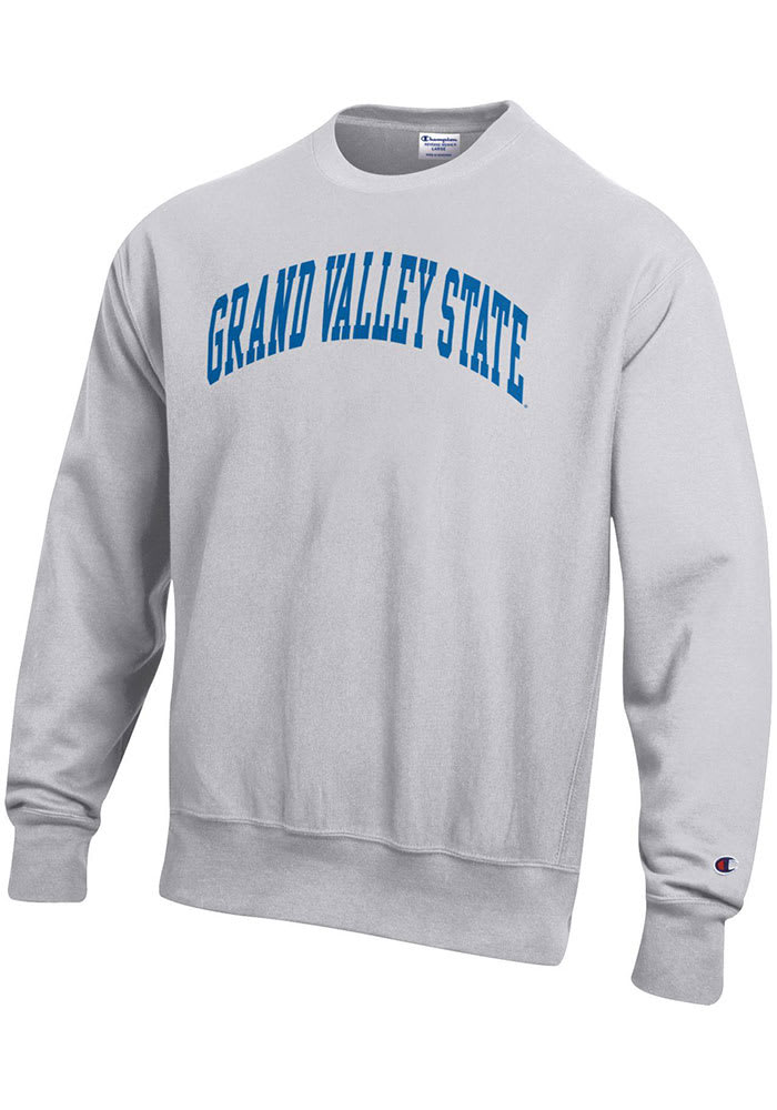 Champion Grand Valley State Lakers Mens Grey Reverse Weave Long Sleeve Crew Sweatshirt