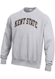 Champion Kent State Golden Flashes Mens Grey Reverse Weave Long Sleeve Crew Sweatshirt