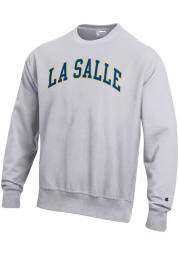 Champion La Salle Explorers Mens Grey Reverse Weave Long Sleeve Crew Sweatshirt