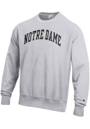 Champion Notre Dame Fighting Irish Mens Grey Reverse Weave Long Sleeve Crew Sweatshirt